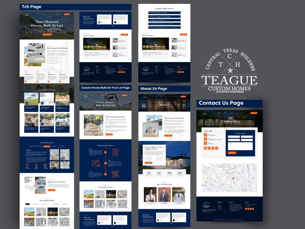 Teague Custom Homes Website Figma UI Design