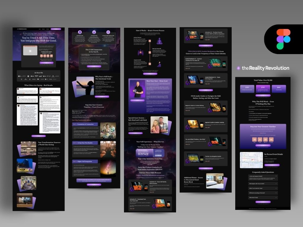 The Reality Revolution Funnel UI Design (done)