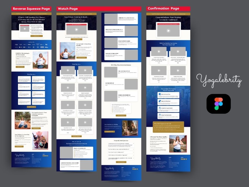 Yogalebrity Funnel Figma UI Design