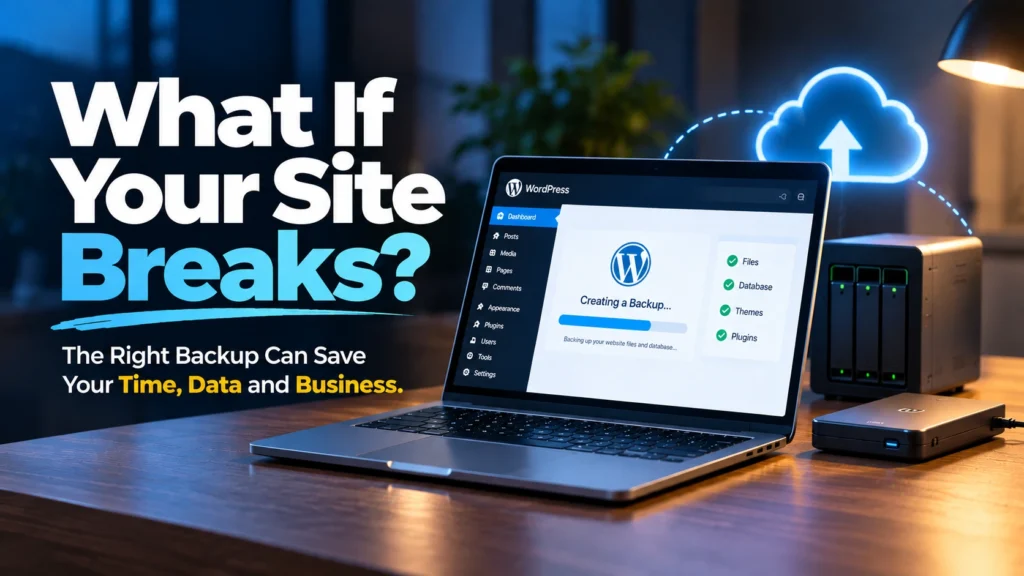 WordPress business website protected by a backup and recovery system