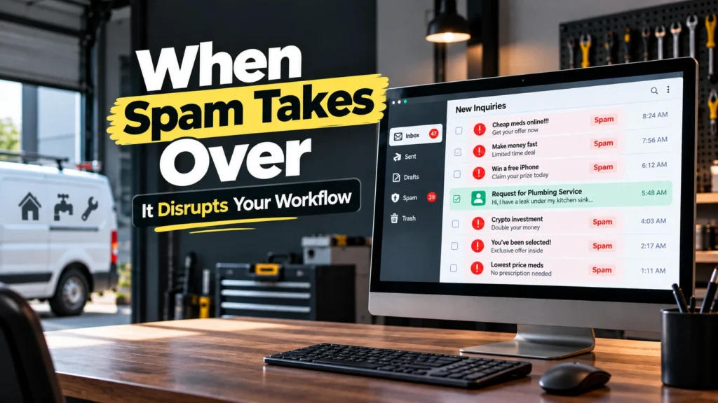Home service website contact form filtering spam before enquiries enter a business workflow.