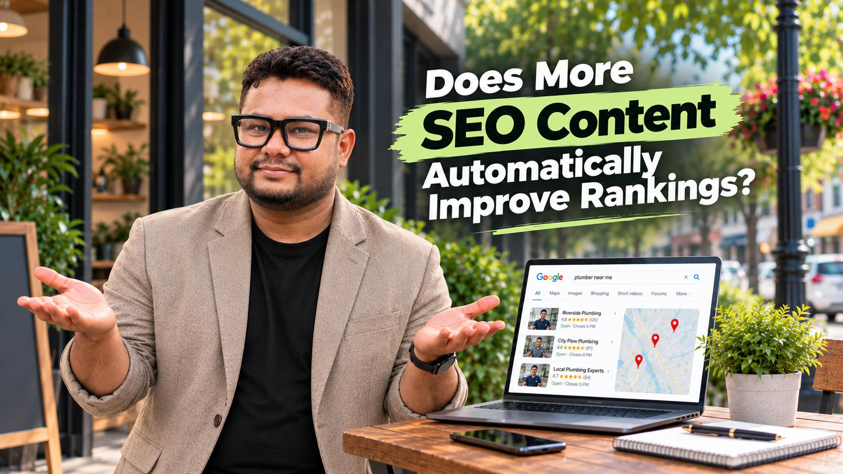 Focused local service website structure with core service pages and relevant supporting SEO content