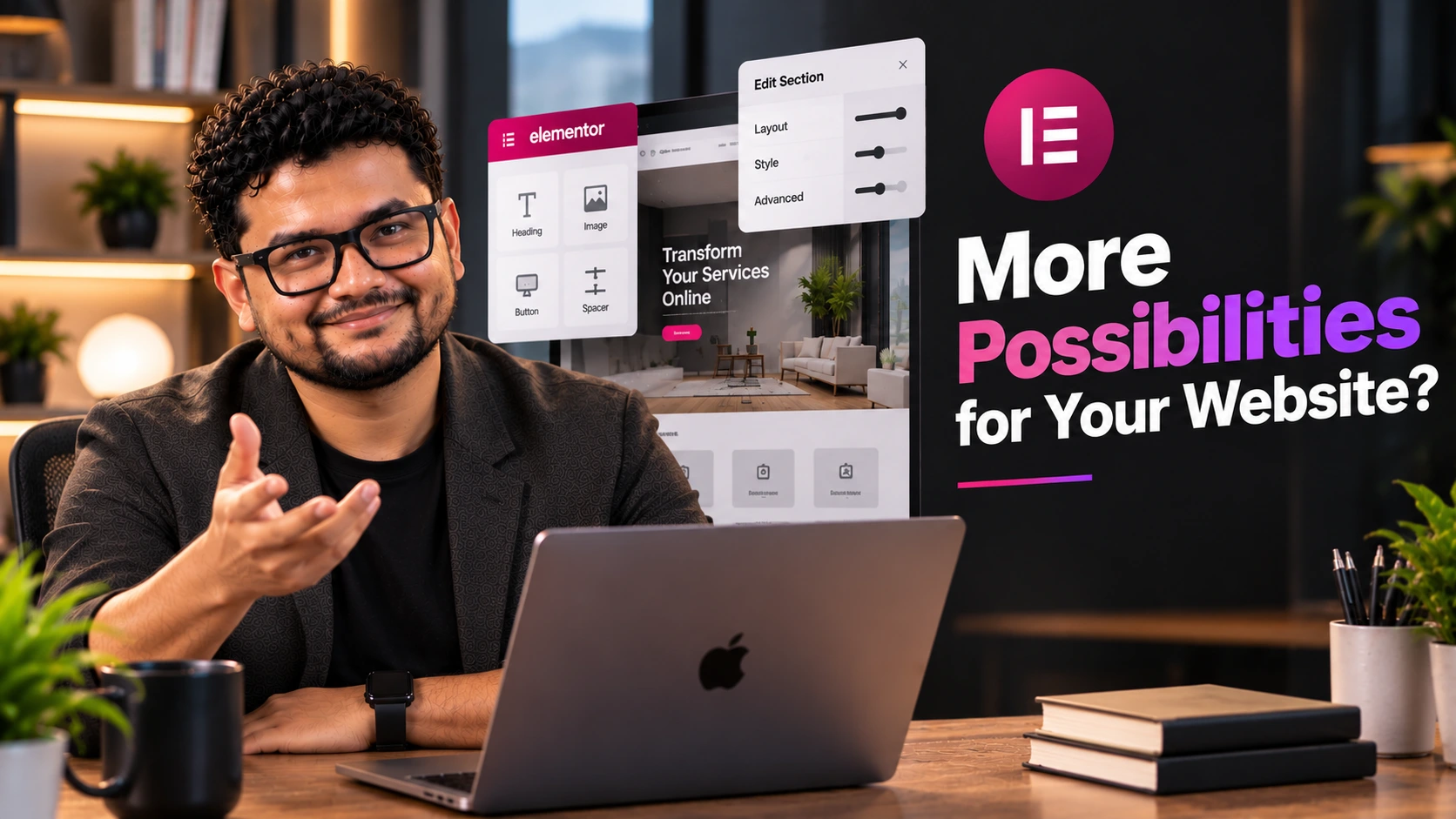 Web professional planning an Elementor Pro service business website