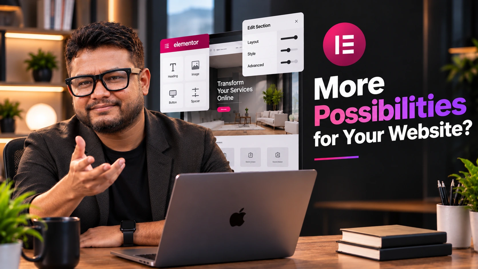 Web professional planning an Elementor Pro service business website