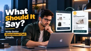 Ecommerce shopping cart connected to an abandoned cart recovery email