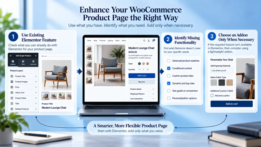 Decision process for choosing an Elementor addon for WooCommerce
