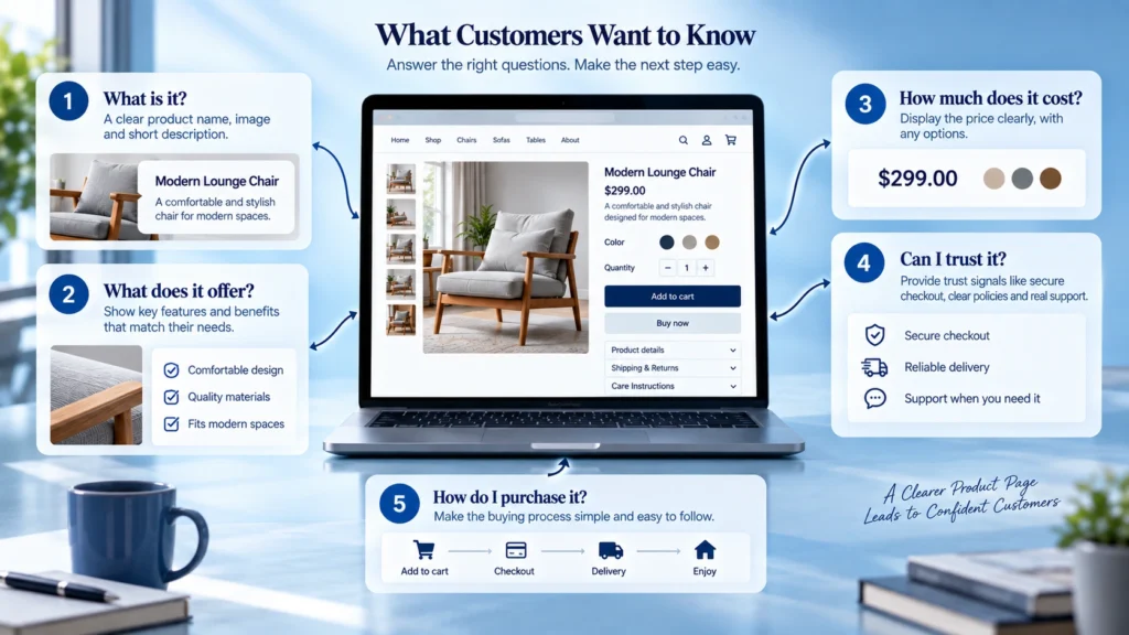 Customer decision journey for a WooCommerce product page